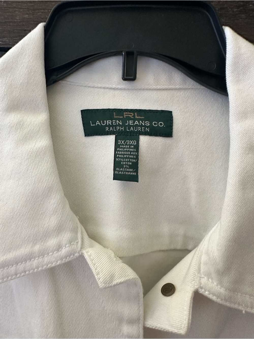 Ralph Lauren White Denim Trucker Jacket with Red Accent - Picture 3 of 8